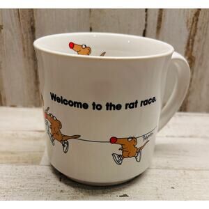Vintage 1980s Boynton Welcome to the Rat Race Coffee Tea Mug EUC